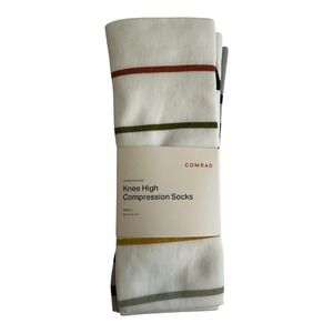 Comrad Companions Knee High Compression Socks 2 Pack Women's S 4-6 Multi Stripe